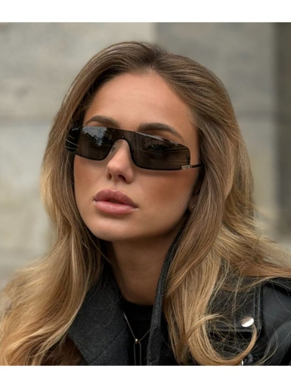 NEW GUCCI SUNGLASSES GG1561S 001 SILVER SHIELD UNISEX GUCCI EYEWEAR - Picture 4 of 14